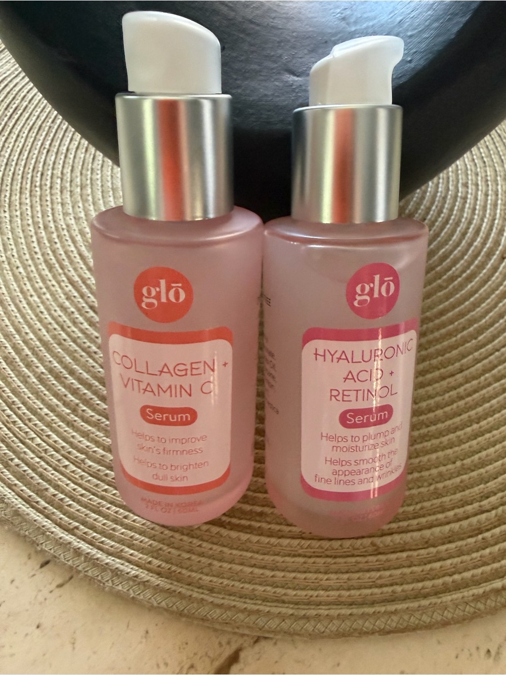 glo Collagen + Vitamin C & Hyaluronic Acid + Retinol Serums - 2x 2oz.